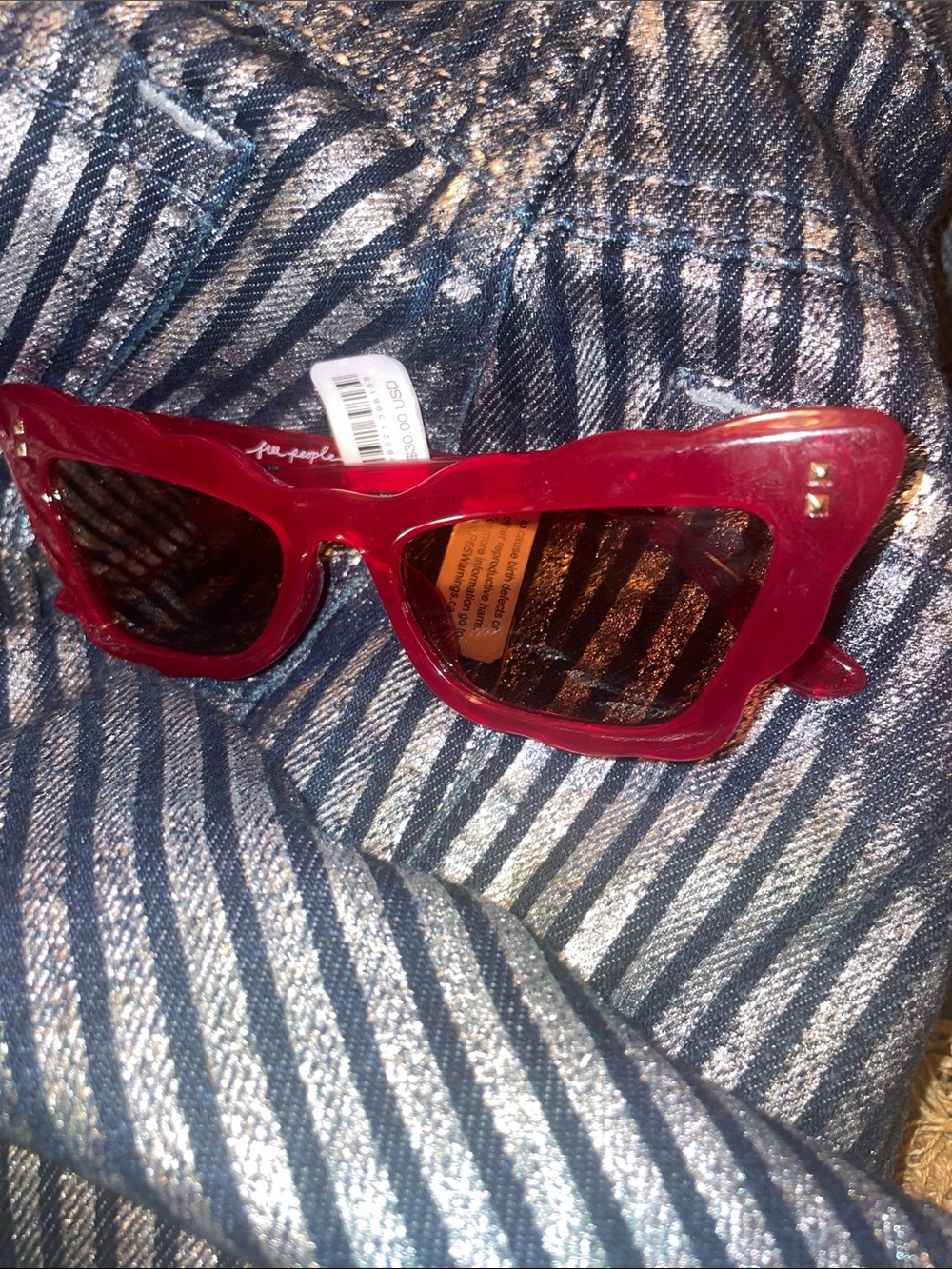Free People Red Cat-Eye Sunglasses NWT